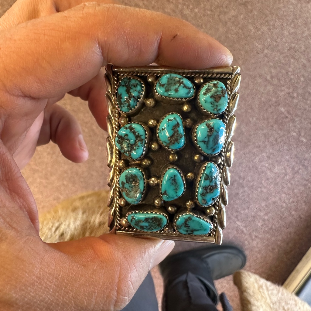 Turquoise And Silver NecklaceBolo Tie 300$